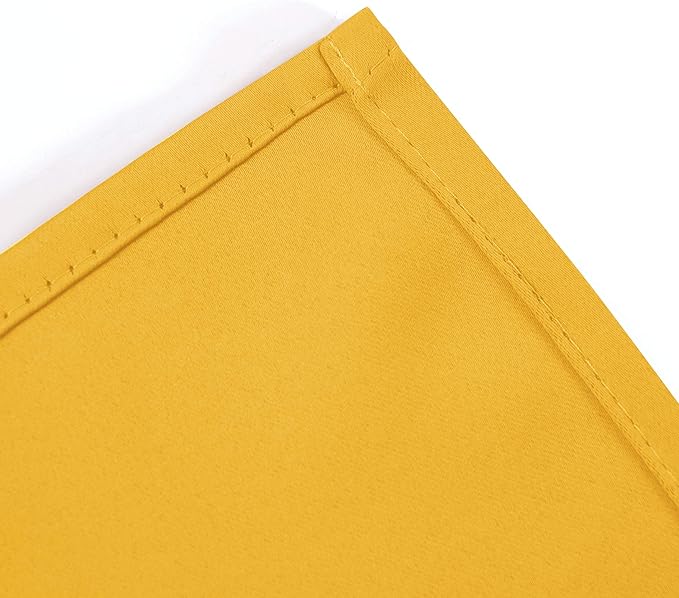 LEMOMO Yellow Blackout Curtains/52 x 45 Inch Length/Set of 2 Panels Grommet Bedroom Curtains for Living Room Curtains