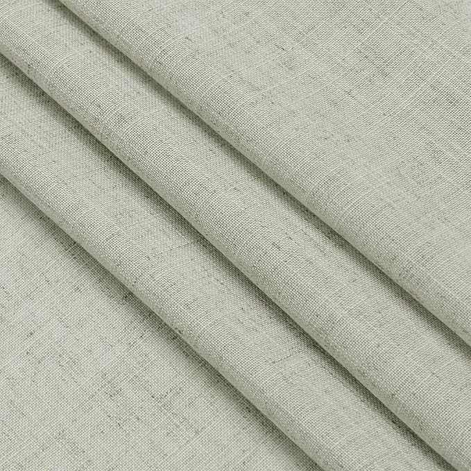 Nanspring Sage Green Curtains 92 Inch Length 2 Panels Back Tab Pocket Light Filtering Semi Sheer Drapes Linen Cotton Textured Airy Farmhouse Sage Living Room Decor Light Green Curtains for Bedroom