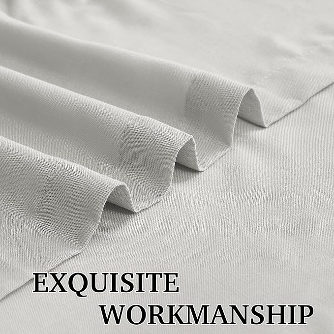 RYB HOME Nursery Soft Linen Sheer Curtains for Kids, Sheer Lightweight Back Tab Light Filtering Fabric Shades for Dining Room Guest Room, W 52 x L 108 inches, 2 Panels Set