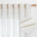 MYSKY HOME Short Curtains for Bedroom Small Windows, Light Filtering Sheer Drapes Boho Decor Country Style Kitchen Bathroom Panels Set, Light Filtering Privacy Blind, Beige White, 50x54, 2 Pieces