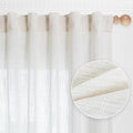 MYSKY HOME Extra Long Curtains for Living Room, Soft Cotton Fabric Boho Window Curtain Drapes Light Filtering Semi Sheer Backdrop Panels, Beige White, 50 x 108 Inches, 2 Pieces
