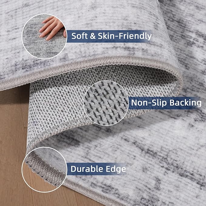 Washbale Rugs 3x5 Ultra Soft Area Rug, Non Slip Indoor Entryway Rugs, Stain Resistant Area Rugs for Living Room Dining Bedroom，Modern Abstract Home Decor Small Rug