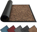 Mibao Front Door Mat, Dirt Trapper Welcome Mat for Outdoor Indoor, Non-Slip Waterproof Doormat, Durable Machine Washable Low Profile Entry Rug for Back Door Outside Patio Porch, 36" x 24", Brown