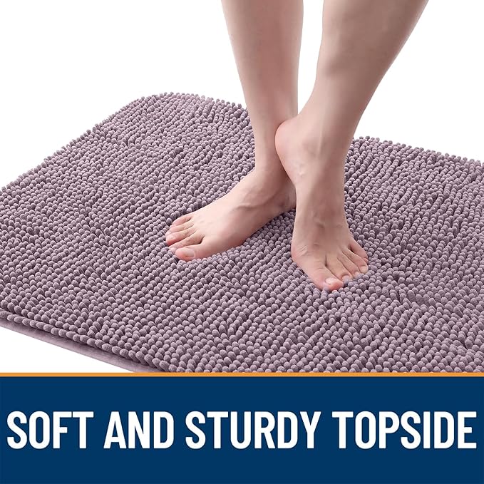 OLANLY Dog Door Mat for Muddy Paws 59x32, Absorbs Moisture and Dirt, Absorbent Non-Slip Washable Doormat, Quick Dry Chenille Mud Mat for Dogs, Entry Indoor Entryway Carpet for Inside Floor, Deep Plum
