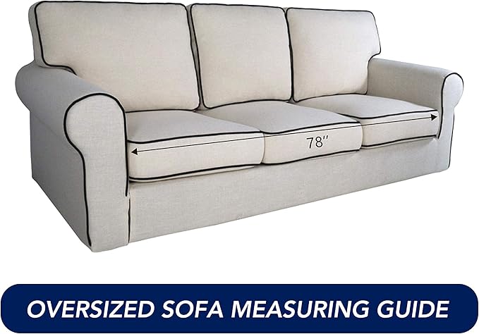 PureFit Reversible Quilted Sofa Cover, Water Resistant Slipcover Furniture Protector, Washable Couch Cover with Non Slip Foam and Elastic Straps for Kids, Dogs, Pets (X Large , Camel/Ivory)