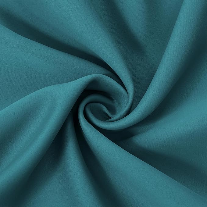 LEMOMO Sea Teal Thermal Blackout Curtains/52 x 63 Inch/Set of 2 Panels Room Darkening Curtains