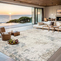 Area Rugs 10x14 Living Room - Washable Rug Modern Abstract Soft Large Neutral Non-Slip Carpet Indoor Floor Thin Carpets for Bedroom Dining Room Farmhouse Nursery Home Office Multi