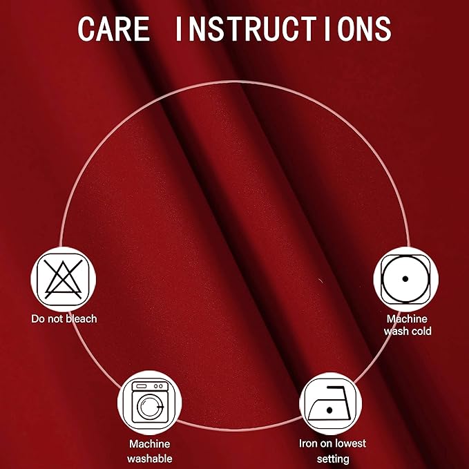 LEMOMO Red Blackout Curtains 40 x 63 Inch Length/Set of 2 Curtain Panels/Thermal Insulated Room Darkening Blackout Curtains for Bedroom