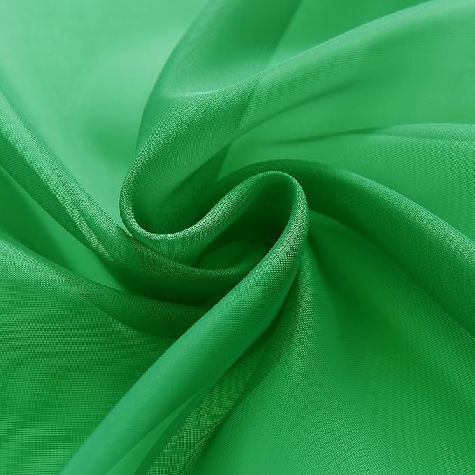 youleyar Solid Sheer Rod Pocket Curtain Voile Draperies 2 Panels White Beige Black Grey Coffee 52 Inch Width 84 Inch Long 1 Pair for Kitchen Bedroom Children Living Room Yard (Green,52Wｘ84L)