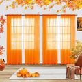youleyar Solid Sheer Rod Pocket Curtain Voile Draperies 4 Panels White Beige Black Grey Ivory 52 Inch Width 108 Inch Long 1 Pair for Kitchen Bedroom Children Living Room Yard(Orange,52 Wｘ108 L)
