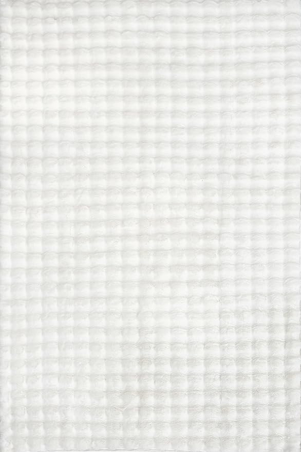 nuLOOM 3'9" x 6' Cozy Plush SuperiorWash Area Rug, Machine Washable, Non-Slip, Soft Fluffy Shag Carpet for Living Room Bedroom Kids Room Nursery Home Decor, Jeni White