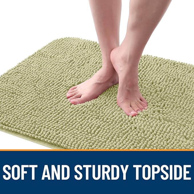 OLANLY Dog Door Mat for Muddy Paws 70x35, Absorbs Moisture and Dirt, Absorbent Non-Slip Washable Doormat, Quick Dry Chenille Mud Mat for Dogs, Entry Indoor Entryway Carpet for Inside Floor, Vanilla