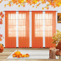 youleyar Solid Sheer Rod Pocket Curtain Voile Draperies 4 Panels White Beige Black Grey Ivory 52 Inch Width 45 Inch Long 1 Pair for Kitchen Bedroom Children Living Room Yard(Burnt Orange,52 Wｘ45 L)