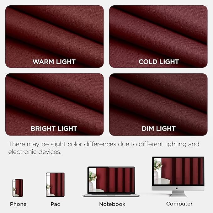 Joydeco Blackout Door Curtain for Doorway Privacy 90 Inches Long, Grommet Closet Curtain for Open Closet, Room Divider for Bedroom Living Room (Burgundy Red, 52Wx90L, 1 Panel)
