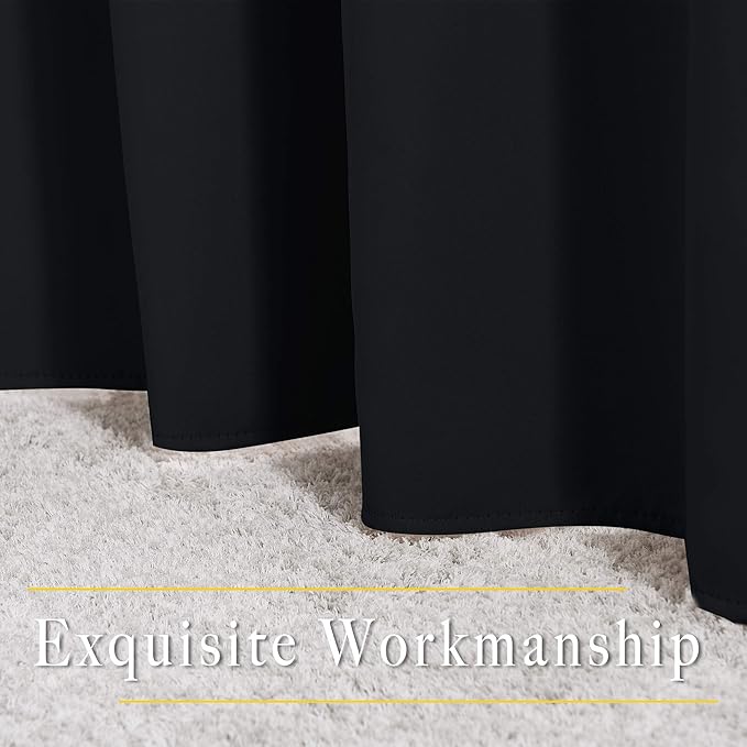 NICETOWN Black Out Cafe Curtains 48 inch Long 2 Panels Burg - Solid Thermal Insulated Grommet Light Reducing Curtains & Drapes for Bathroom/Nursery (W37 x L48, 2 Panels)