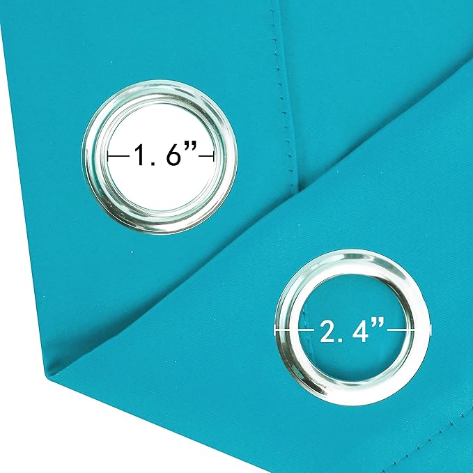 LEMOMO Teal/Turquoise Kids Blackout Bedroom Curtains/52 x 63 Inch/Set of 2 Panels Thermal Insulated Living Room Curtains