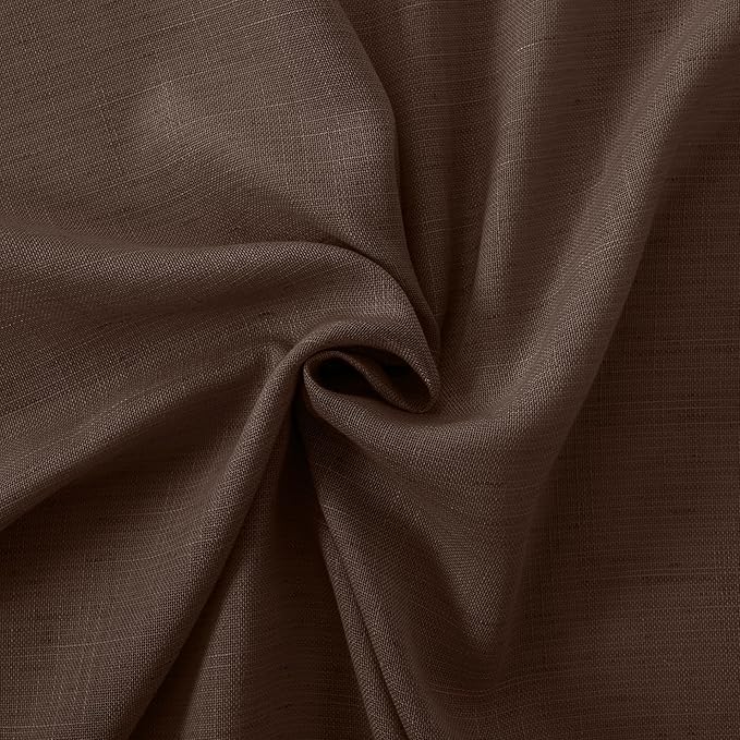 BGment Linen Curtains 84 Inch Length for Living Room, Brown Lightweight Rustic Country Window Drapes for Farmhouse Bedroom Dining Room Decor Rod Pocket Textured, 2 Panels Set, Each 60 Inch Wide