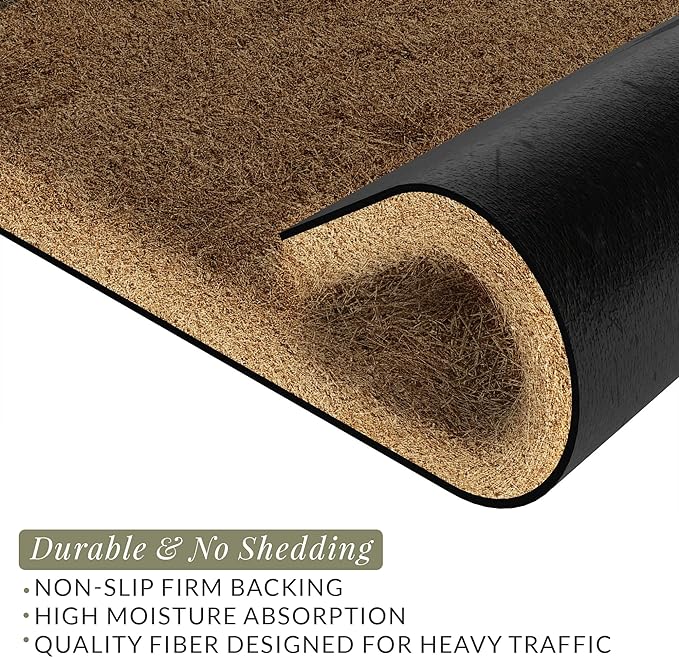 Barnyard Designs Doormat Welcome Mat for Outdoors, Large Front Door Entrance Mat, Brown (Welcome, 30x17)