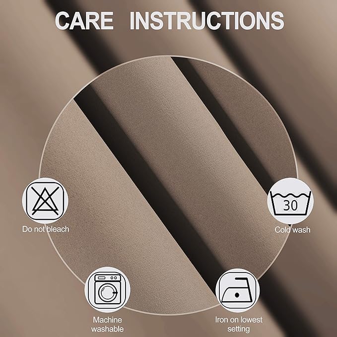 LEMOMO Cappuccino Thermal Blackout Curtains/52 x 54 Inch/Set of 2 Panels Room Darkening Curtains for Bedroom