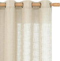 LAMIT Linen Sheer Curtains 96 Inches Long 2 Panels Set, Light Filtering Vertical Panels Bronze Grommet Floor to Ceiling Curtains for Living Room/Sliding Glass Door/Bedroom, Linen, 52 x 96 Inch