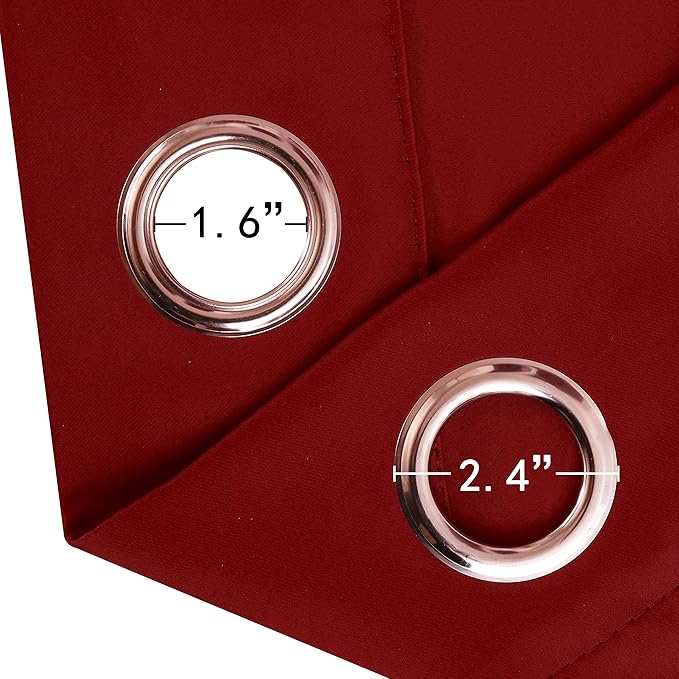 LEMOMO Red Thermal Blackout Curtains/38 x 54 Inch/Set of 2 Panels Room Darkening Curtains for Bedroom