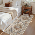 Madane Hallway Runner Rug - 2x5 Rug Runner Washable Runner Rugs Non-Slip Low-Pile Kitchen Runner Rug Laundry Room Rug Throw Carpet for Entrance Bedroom Living Room (2'x5', Turmeric/Grey)