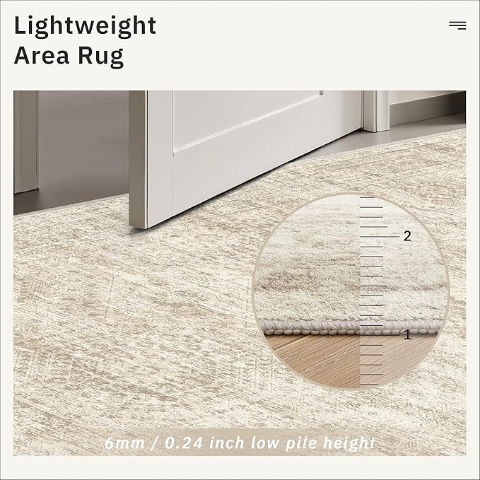 Runner Rug 2x12 Washable Non-Slip Hallway Runner Rugs for Kitchen Bathroom Laundry Room Beige Vintage Floor Carpet Runners for Hallways Entryway