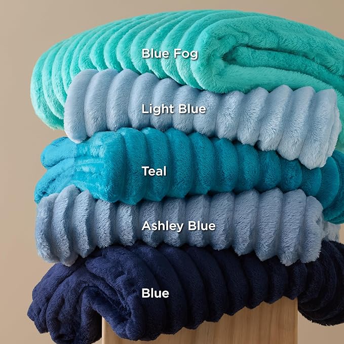 Bedsure GentleSoft Blue Full Blanket for Couch - Cozy Soft Blankets for Women, Cute Small Fleece Throws for Girls, Birthday Gifts for Women Decor Gifts, Blue, 84x90 Inches