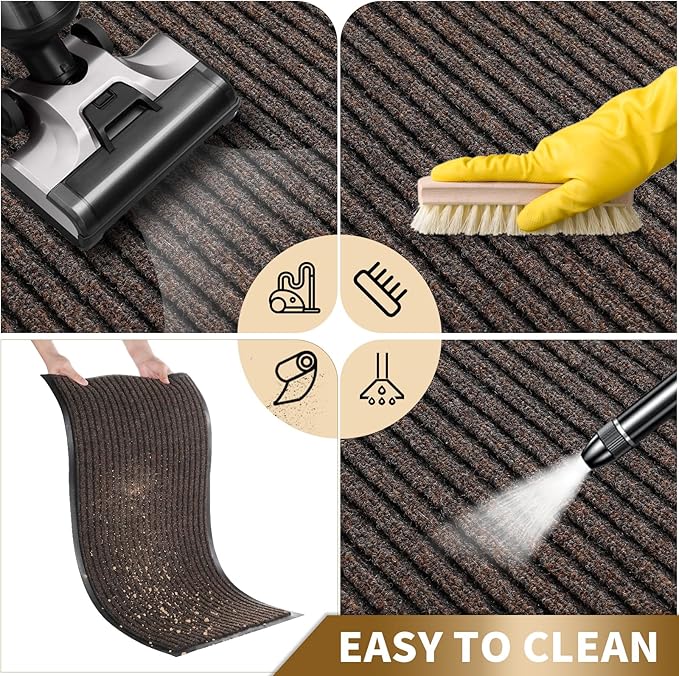 Yimobra Front Door Mat Outdoor Indoor Entrance, 100% Waterproof All-Season All Weather Doormat, Welcome Matt Outside Entry, Non Slip, Low Profile, Heavy Duty Patio Porch Floor Mats,47 x 24