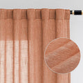 MYSKY HOME Burnt Orange Curtains for Bedroom 84 Inch Length, Living Room Curtains & Drapes Boho Semi Sheer Light Filtering for Sliding Glass Door Windows Soft Elegant, 50" x 84", Orange, 2 Panels