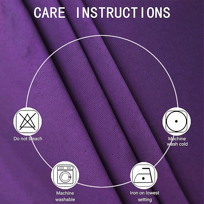 LEMOMO Purple Blackout Curtains 34 x 54 Inch Length/Set of 2 Curtain Panels/Thermal Insulated Room Darkening Blackout Curtains for Bedroom