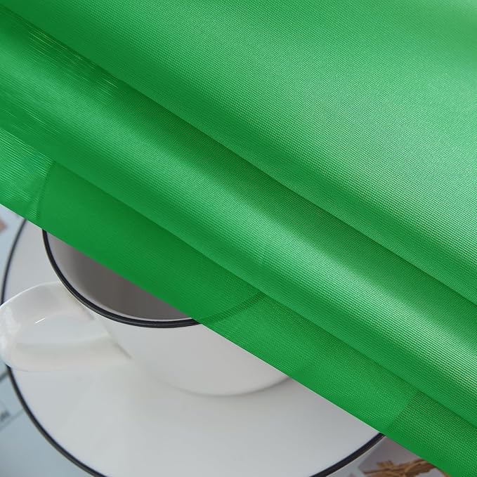 youleyar Solid Sheer Rod Pocket Curtain Voile Draperies 2 Panels White Beige Black Grey Coffee 52 Inch Width 54 Inch Long 1 Pair for Kitchen Bedroom Children Living Room Yard (Green,52Wｘ54L)