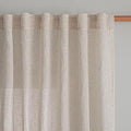 MYSKY HOME Linen Natural Farmhouse Kitchen Curtains 54 inches Long, Boho Curtain Panels Country Style Semi Sheer Window Panels for Home Decor, Light Filtering Privacy Drapes, 50" Wide, Pack-2