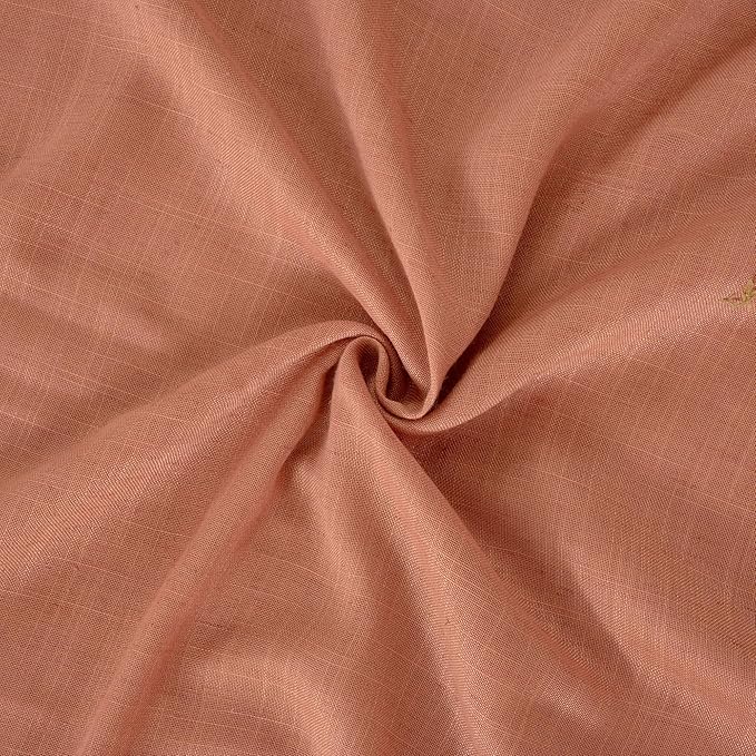 BGment Rust Terracotta Linen Kitchen Window Curtains 40 Inch Length, Short Burnt Orange Drapes Semi Sheer for Cafe Over Sink Bathroom Decor with Rod Pocket Lightweight, 2 Panels Set, Each 42 Inch Wide
